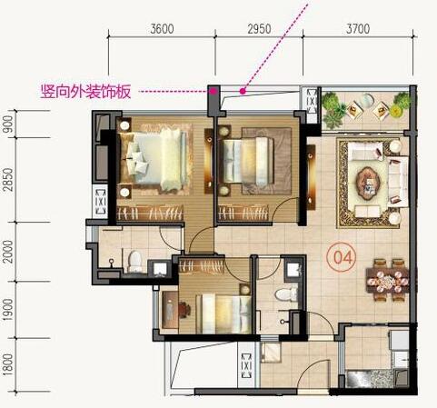 金艾陶家裝：佛山合景新鴻基·瀧景96㎡簡約現代裝修效果鑒賞