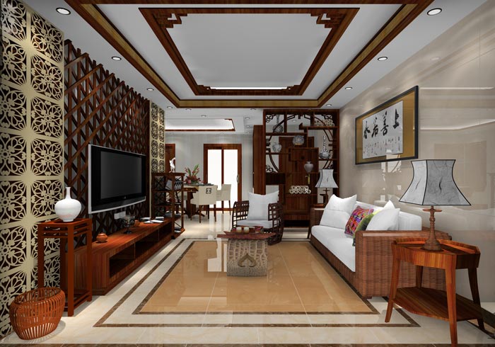 金艾陶家裝：井岡山和諧家園安置小區(qū)130㎡中式風格裝修鑒賞
