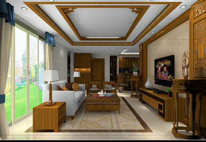 金艾陶家裝:井岡山和諧家園安置小區130㎡中式風格裝修鑒賞