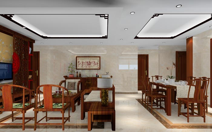 金艾陶家裝：佛山龍湖春江名城120㎡的中式風格裝修鑒賞